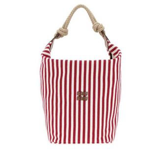 Miu Miu Embroidered Canvas Bucket Bag Rubinocognac Borse A Secchiello