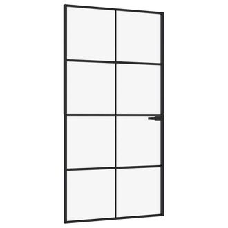 Berkfield Home Interior Door Black 102x201.5 cm Tempered Glass&Aluminium