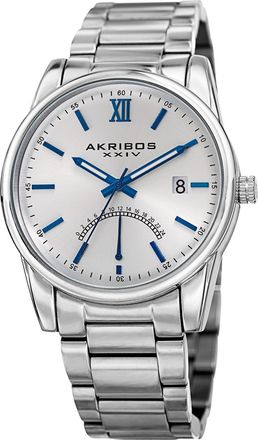Akribos XXIV Silver Dial Stainless Steel Mens Watch AK962SS
