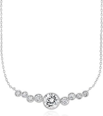 Crislu Stardust Cubic Zirconia Necklace in Pure Platinum/Clear Stone at Nordstrom, Size 16
