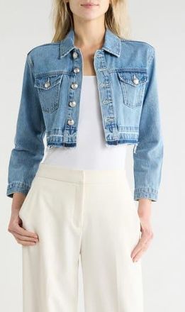 L'agence Genevie Raw Hem Crop Denim Jacket in Zion at Nordstrom Rack, Size Xx-Small