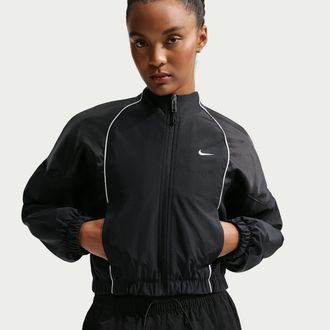 Nike Womens Nike Sportswear Shrunken Track Jacket in Black | IF0216-010