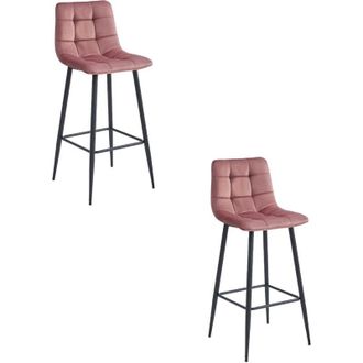 OEM Taburete Arceto - Terciopelo Rosa Oscuro / Patas Negras X 2