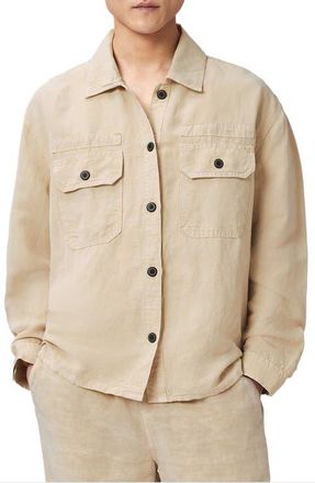 AllSaints Korten Relaxed Fit Shacket in Sand Brown at Nordstrom, Size Xx-Large