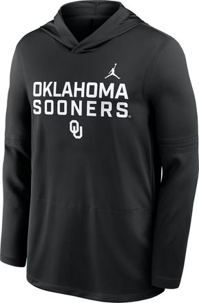 Nike Jordan Mens Oklahoma Sideline Jordan Brand Dri-FIT College Long-Sleeve Hooded Top in Black | 0JB900AOKN-7XL