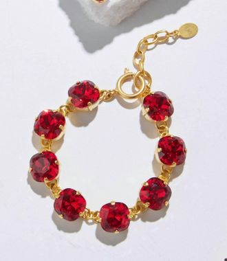 La Vie Parisienne Womens Large Crystal Bracelet In Red