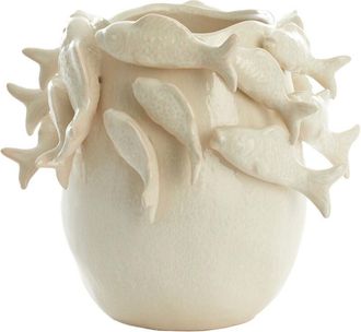 Light & Living Light&living - Vaso Fish De Cer&aacute;mica Crema 29x28.5x27 Cm
