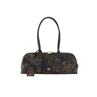Pinko Pinko - Bowling Horizontal Big - Dames - Tassen - Bruin - Maat: ONE Size Katoen