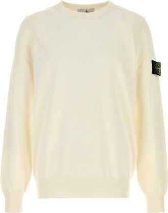 Stone Island Ivory Cotton Sweater