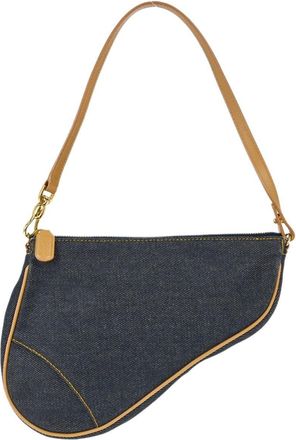 Dior Vintage Saddle Denim Navy Denim_Jeans Handbag (Pre-Owned)