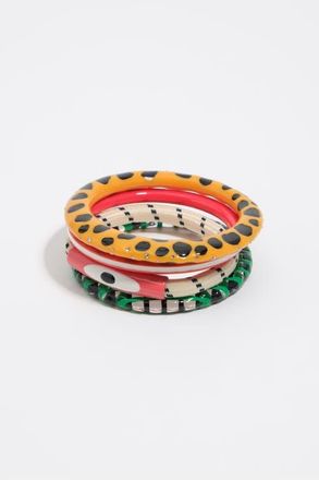 Bimba & Lola Resin Texture Bangle Set in Blue at Nordstrom