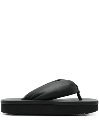 Rick Owens Hollywood flip flops - women - Rubber/Calf Leather/Calf Leather - 39 - Black