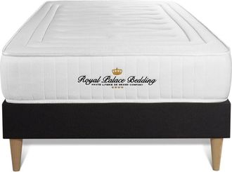 Royal Palace Bedding Royal Palace Bedding - Base Tapizada Negro + Colch&oacute;n Con Muelles Y Viscoel&aacute;stica 90 X 190