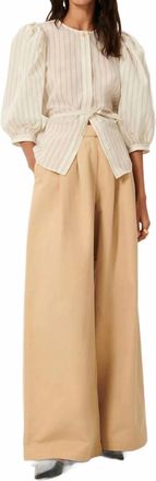 Sessun Georgia Stripe Shirt In Sand Cream