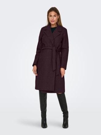 Only Langmantel ONLY ONLALVILDA LIFE WRAP COAT OTW, Damen, Gr. M, mauve wine detail:melange, Web, Obermaterial: 100% Polyester, meliert, regular fit knieum