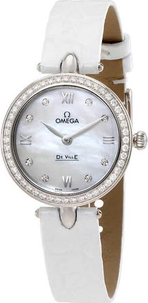Omega De Ville Prestige Mother of Pearl Diamond Dial Ladies Watch 424.18.27.60.55.001