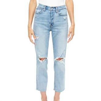 Pistola Denim Charlie High Rise Straight Jean In Bali Distressed