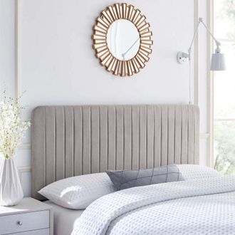Casa Aurora Silver Plush Small Double 26 inch Strutted Headboard