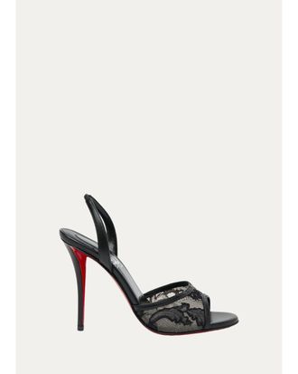 Christian Louboutin 100mm Miss Z Lace Slingback Sandals
