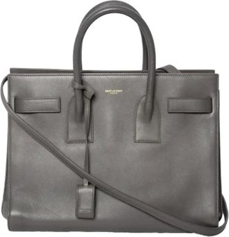 Saint Laurent Pre-owned Handbags, female, Gray, Size: ONE SIZE Pre-owned Leather handbags