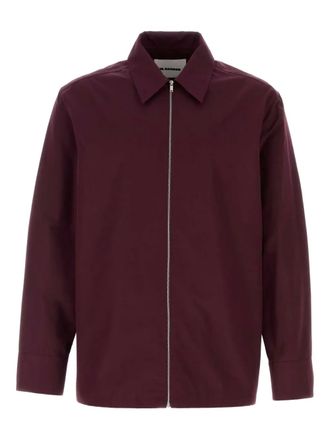 Jil Sander zip-front poplin shirt - Red