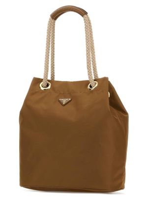 Prada Womens Brown Re-Nylon Large Prada Mariner Bucket Bag Brandy Borse A Secchiello