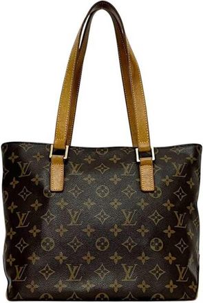 Louis Vuitton Monogram Brown Monogram Leather Tote Bag (Pre-Owned)