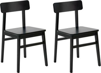 Beliani Set of 2 Dining Chairs GORRE Wood Black