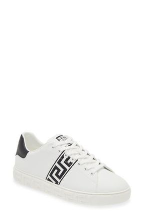 Versace Barocco Greca Jacquard Low Top Sneaker in 2W020-White Black at Nordstrom, Size 10Us