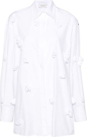 Sportmax floral-appliqué cotton shirt - women - Cotton - 34 - White
