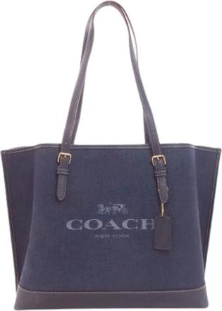 Coach Pre-owned Tote Bags, female, Blue, Size: ONE SIZE Pre-owned Denim Tote Bag