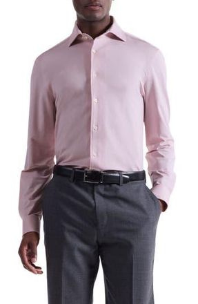 Bugatchi Devon OoohCotton Houndstooth Button-Up Shirt in Dusty Pink at Nordstrom Rack, Size Xx-Large
