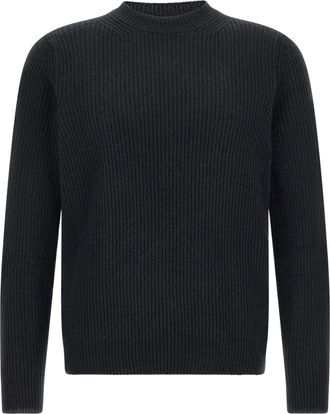 Zanone Giro Cropped Ribbed Crewneck Knit Sweater