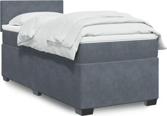 vidaXL Cama Box Spring Con Colch&oacute;n Terciopelo Gris Oscuro 100x200 Cm Vidaxl