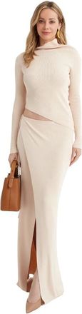 Aya Muse Aura Maxi Jurk - Dames - Maxi kleedjes - Beige - XS - Kleedjes