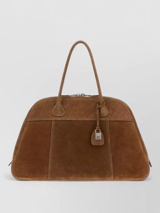 Miu Miu vivant suede shopping bag lock charm top handles