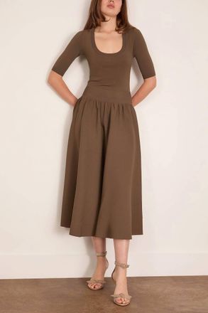 Maria McManus Double Keyhole Dress In Taupe