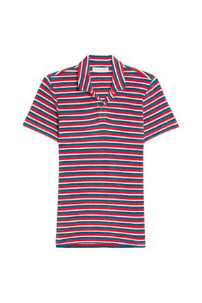 Orlebar Brown Terry Ob Stripe Towelling-276081-Summer Red/marina Aqua