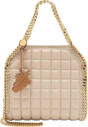 Stella McCartney Stella Mccartney Beige Quilted Faux Leather Falabella Mini Tote (Authentic Pre-Loved)