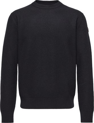 Moncler Moncler Textured Cashmere & Wool Sweater, Men, Blue, Size: 3xl