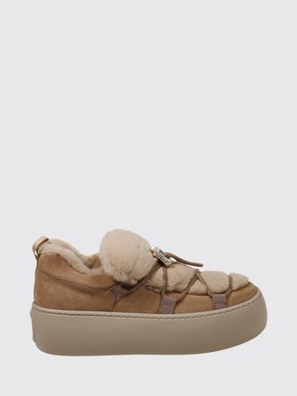 Roger Vivier Viv Up Suede Trainers with Jewelled Buckle and Shearling Lining
