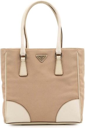 Prada Pre-owned Prada Cinghiale Trimmed Canvas Canapa Tote Ladies BI1R5R6BRV9KG4AU