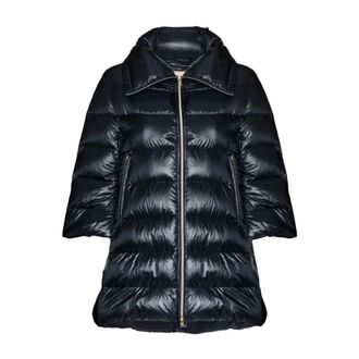 Herno Down Jackets, female, Blue, Size: XL Navy Blue Padded Down Coat