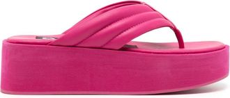 Senso Reese platform leather flip-flops - women - Leather - 40 - Pink