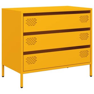 Berkfield Home Sideboard&not;Mustard Yellow 68x39x58.5 cm Cold-rolled Steel