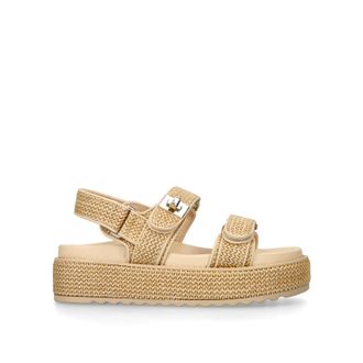 Steve Madden Womens Bigmona Raffia Sandals - Beige - Size UK 7