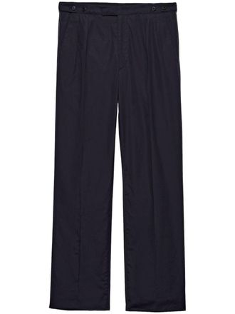 Prada Pantaloni in cotone a gamba ampia - Blu