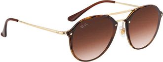 Ray-Ban Blaze Double Bridge Brown Gradient Round Sunglasses RB4292N 710/13 62