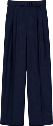 Max Mara Juanita Broek - Dames - Wijde Broeken - Blauw - 2XS - Wol - Broeken