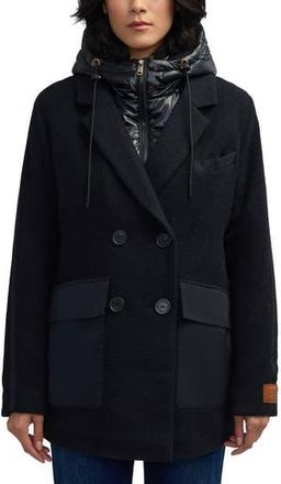 Scotch & Soda Nissa Water Repellent Peacoat with Removable Bib in Black at Nordstrom Rack, Size X-Small